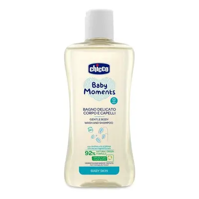 CHICCO Gyengéd sampon hajra és testre Baby Moments 92%-ban természetes összetevők ml