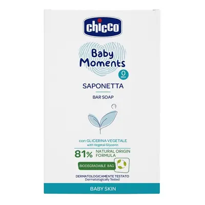 CHICCO Szilárd kézi szappan növényi glicerinnel Baby Moments 81% természetes összetevők g