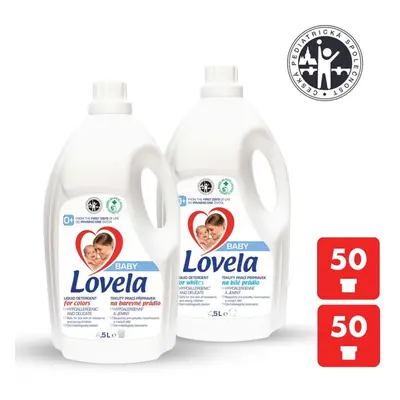 2x LOVELA Baby folyékony mosószer fehér és színes ruhákhoz 4,5 l / töltet