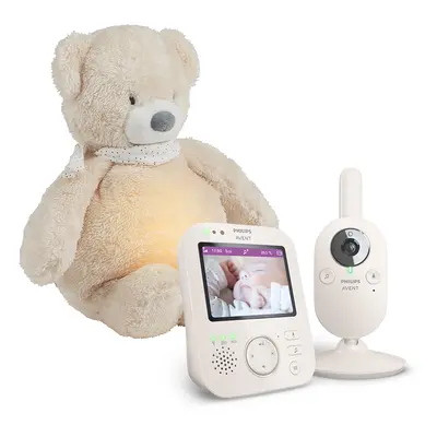 Philips AVENT Babafigyelő videó SCD891/26+NATTOU Cumi az 1-ben Sleepy Bear Bézs 0m+