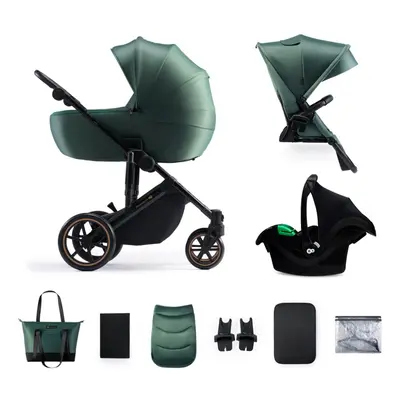 KINDERKRAFT SELECT az 1-ben kombinált babakocsi Prime Dark Green, Premium