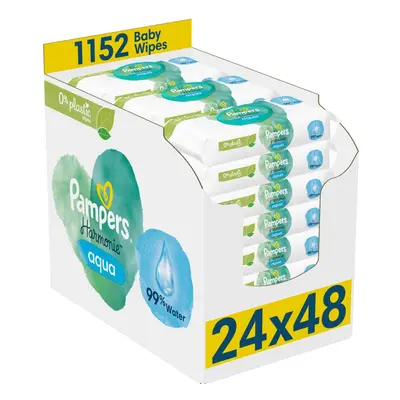 PAMPERS Nedves törlőkendők Harmonie Aqua Műanyagmentes 24x48 db