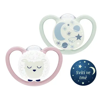 NUK Pacifier Space Night szilikon, V2, m db doboz - lány