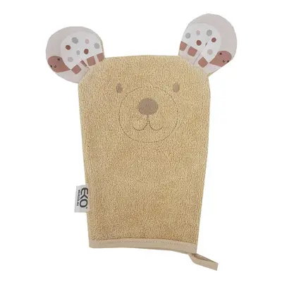 EKO Pamut mosdókendő füles Bear Beige 20x15 cm