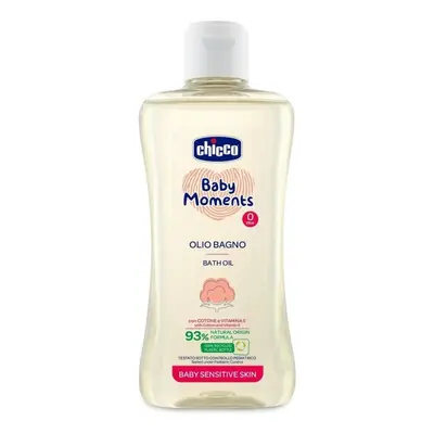 CHICCO fürdőolaj pamuttal és E-vitaminnal Baby Moments Sensitive 93%-ban természetes összetevők 