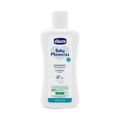 CHICCO Baby Moments hajsampon 92% természetes összetevőkből ml