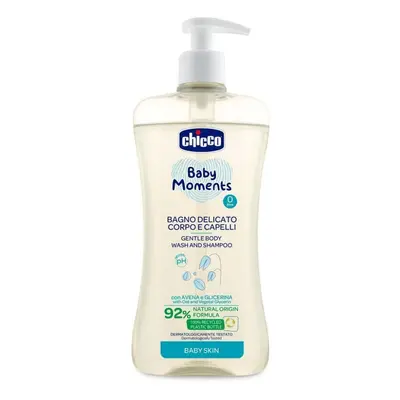 CHICCO Gyengéd sampon hajra és testre Baby Moments adagolóval 92% természetes összetevők ml