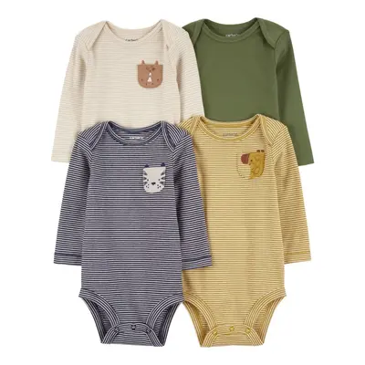 CARTER'S Hosszú ujjú Body Navy/Olive Animal Boy 4db 12m/méret.