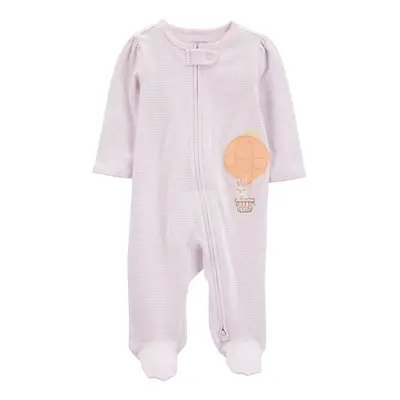 CARTER'S Sleep&Play Lilac Stripe Zip-up Jumpsuit lányoknak, 9m/méret.