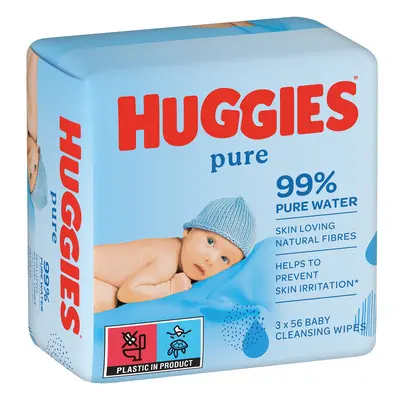 HUGGIES® Pure Triplo Nedves törlőkendők 56x3 db