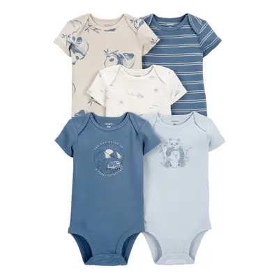 CARTER'S Rövid ujjú body Blue Panda/Airplane boy 5db 12m/méret.