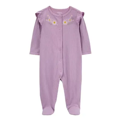 CARTER'S Sleep&Play Lila virágos Snapback Jumpsuit lányoknak NB/méret