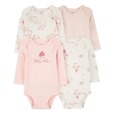 CARTER'S Body, hosszú ujjú Pink/Ivory girl 4db NB/méret