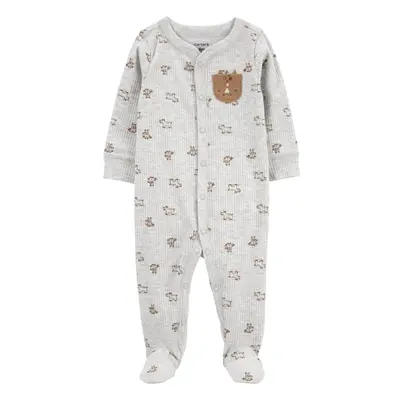 CARTER'S Sleep&Play Gray Animal pattintható gombos jumpsuit fiú 6m/méret.