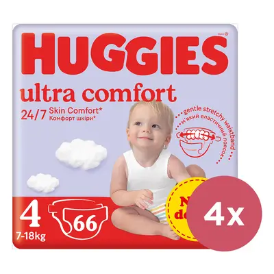 4x HUGGIES® Eldobható pelenkák Ultra Comfort Mega (7-18 kg) db