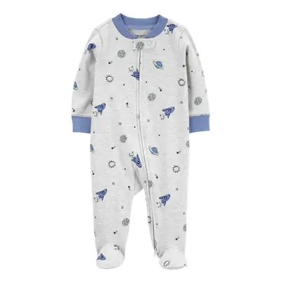 CARTER'S Sleep&Play Gray Planet cipzáras jumpsuit fiú 3m/méret.