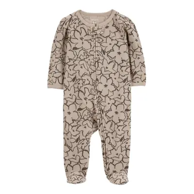 CARTER'S Sleep&Play Khaki virágos Zip-Up Jumpsuit lányoknak 6m/méret.