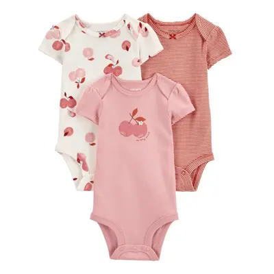 CARTER'S Rövid ujjú body Pink Cherry girl 3db 9m/méret.