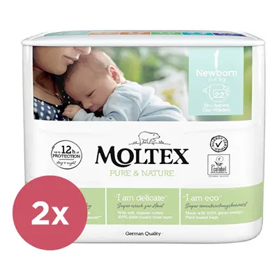 2x MOLTEX Pure&Nature eldobható pelenka Újszülött (2-4 kg) db