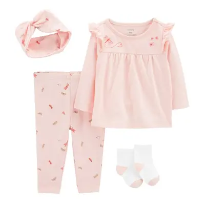 CARTER'S részes hosszú pólókészlet. ujj, leggings, fejpánt, zokni Pink Dragonfly girl MFL 9m/mér