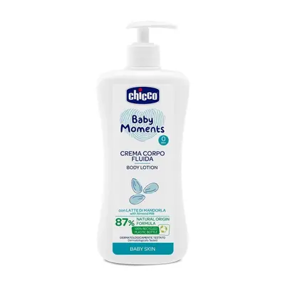 CHICCO Testápoló tej adagolóval Baby Moments 87% természetes összetevők ml