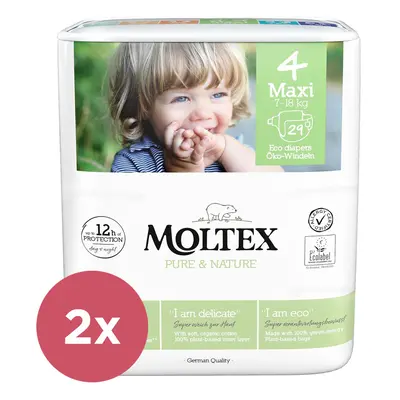 2x MOLTEX Pure&Nature eldobható pelenka db Maxi (7-18 kg) db