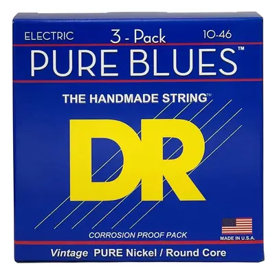 DR Strings PHR-10 Pure Blues 3-Pack Elektromos gitárhúrok