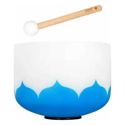 Sela 10" Crystal Singing Bowl Lotus Hz G - Blue (Throat Chakra) incl. Wood Mallet Az éneklő tál 