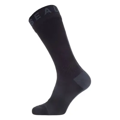 Sealskinz Waterproof All Weather Mid Length Sock with Hydrostop Black/Grey Kerékpáros zoknik