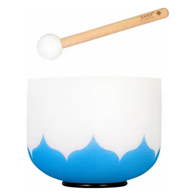 Sela 8" Crystal Singing Bowl Lotus Hz G - Blue (Throat Chakra) incl. Wood Mallet Az éneklő tál 8