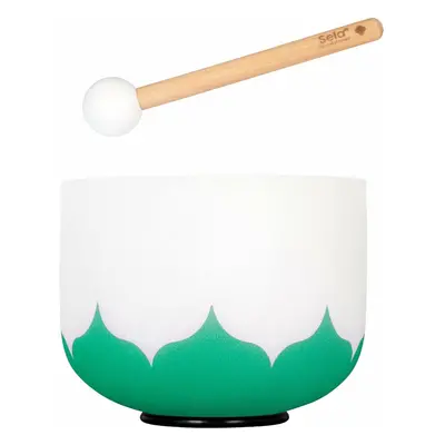 Sela 8" Crystal Singing Bowl Lotus Hz F - Green (Heart Chakra) incl. Wood Mallet Az éneklő tál 8