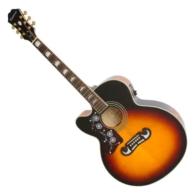 Epiphone J-200 EC LH Vintage Sunburst Elektroakusztikus gitár