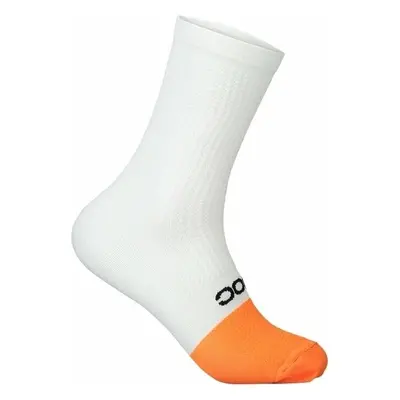 POC Flair Sock Mid Hydrogen White/Zink Orange Kerékpáros zoknik