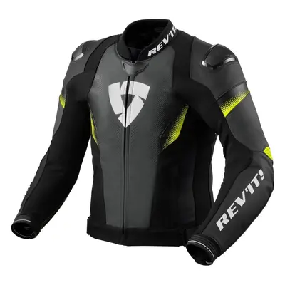 Rev'it! Jacket Control Black/Neon Yellow Bőrdzseki