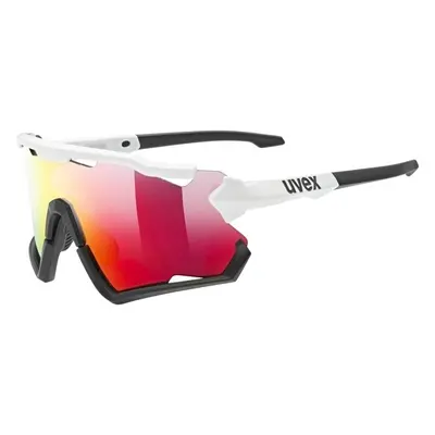 UVEX Sportstyle White/Black/Red Mirrored Kerékpáros szemüveg