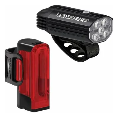 Lezyne Fusion Drive Pro 600+/Strip Drive 300+ Pair Satin Black/Black Front lm / Rear lm Lámpa sz