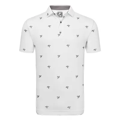 Footjoy Thistle Print Lisle White Rövid ujjú póló