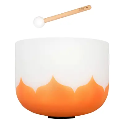 Sela 10" Crystal Singing Bowl Lotus Hz D - Orange (Sacral Chakra) incl. Wood Mallet Az éneklő tá