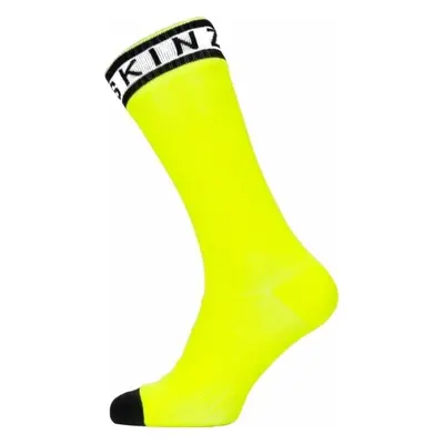 Sealskinz Waterproof Warm Weather Mid Length Sock With Hydrostop Neon Yellow/Black/White Kerékpá