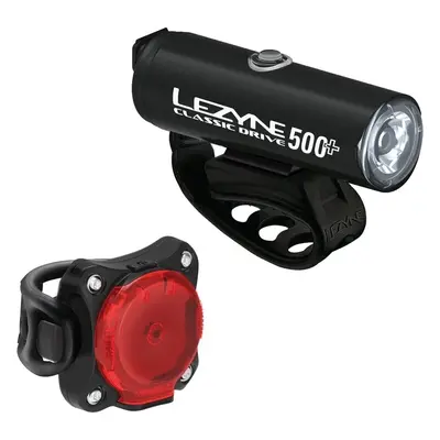 Lezyne Classic Drive 500+/Zecto Drive 200+ Pair Satin Black/Black Front lm / Rear lm Elülső-Hátu