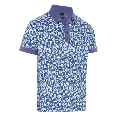 Callaway Birdseye View Allover Print Mens Bijou Blue Rövid ujjú póló