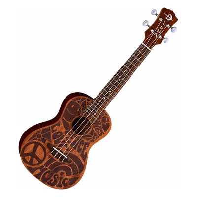 Luna Love Music Peace Mahogany Koncert ukulele