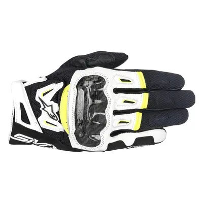 Alpinestars SMX-2 Air Carbon V2 Gloves Black/White/Yellow Fluo Motoros kesztyűk