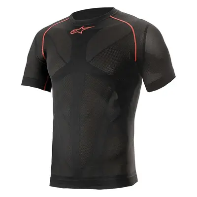 Alpinestars Ride Tech V2 Top Short Sleeve Summer Black Red Funkcionális fehérnemű