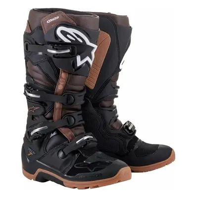 Alpinestars Tech Enduro Boots Black/Dark Brown Motoros csizmák