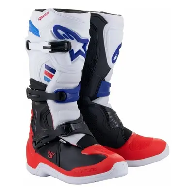 Alpinestars Tech Boots White/Bright Red/Dark Blue Motoros csizmák