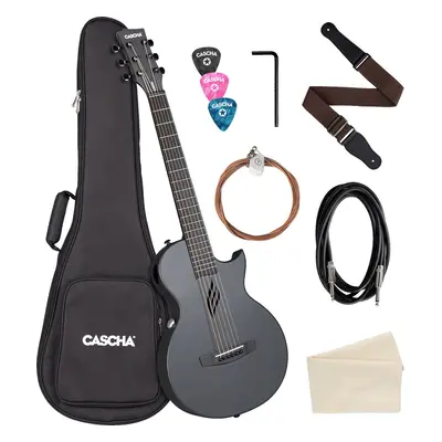 Cascha Carbon Fibre Electric Acoustic Guitar Black Matte Elektroakusztikus gitár