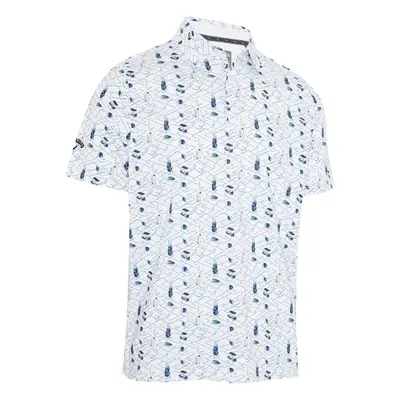 Callaway All Over Golf Mens Essentials Print Bright White Rövid ujjú póló