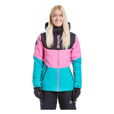 Meatfly Kirsten Womens SNB and Ski Jacket Hot Pink/Turquoise Síkabát