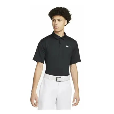 Nike Dri-Fit Tour Mens Solid Golf Black/White Rövid ujjú póló